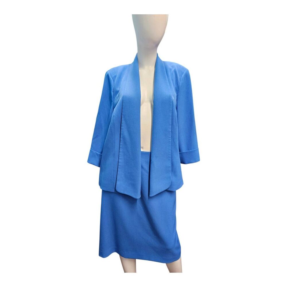 Kasper Blue Skirt Suit Womens Size 14/16